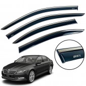 Дефлектор вікна для Skoda Superb III 2015+ з нерж. хром полоскою